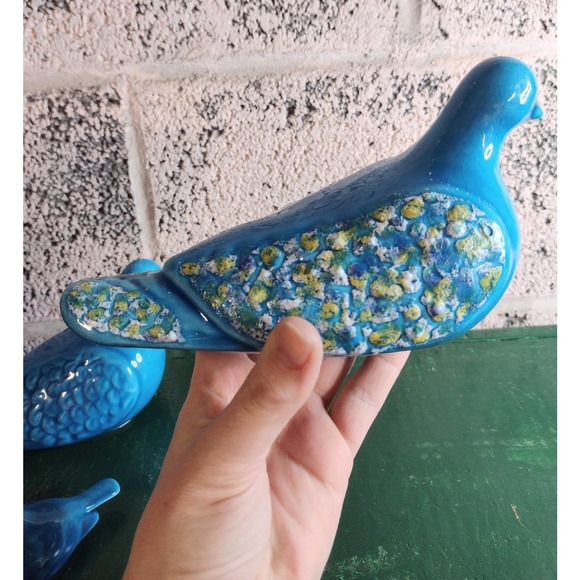 Ceramic Birds,Vintage, Turkish Blue birds,Doves,Set of 4,Family,Signed Turkish - Picture 2 of 9
